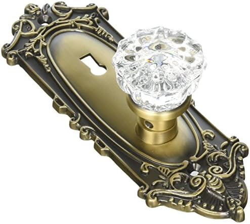 Nostalgic Warehouse Victorian Plate with Keyhole Crystal Glass Knob, Single Dummy, Antique Brass (VI | Amazon (US)