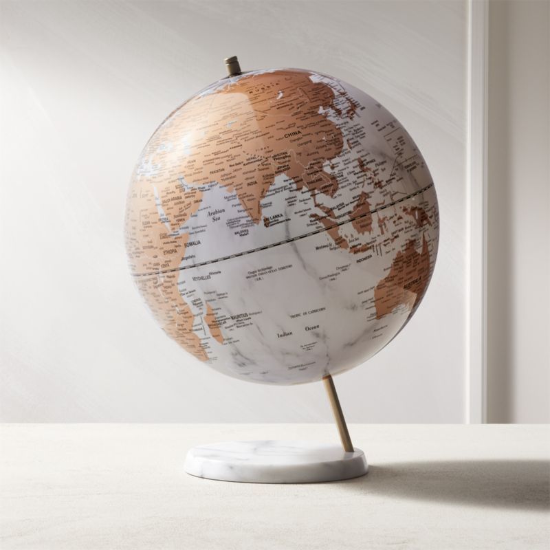 White Marble Globe + Reviews | CB2 | CB2