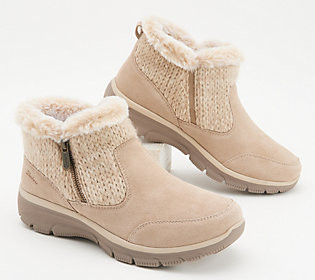 Skechers Easy Going Sweater Knit Ankle Boots - Warmhearted | QVC