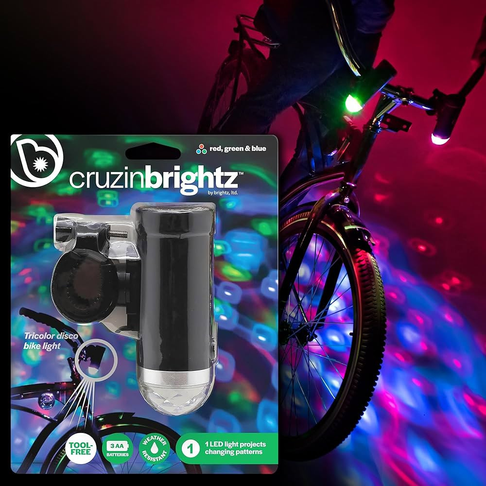 Brightz CruzinBrightz Disco Party LED Bike Light, Tri-Colored - Blinking Swirling Color Patterns ... | Amazon (US)