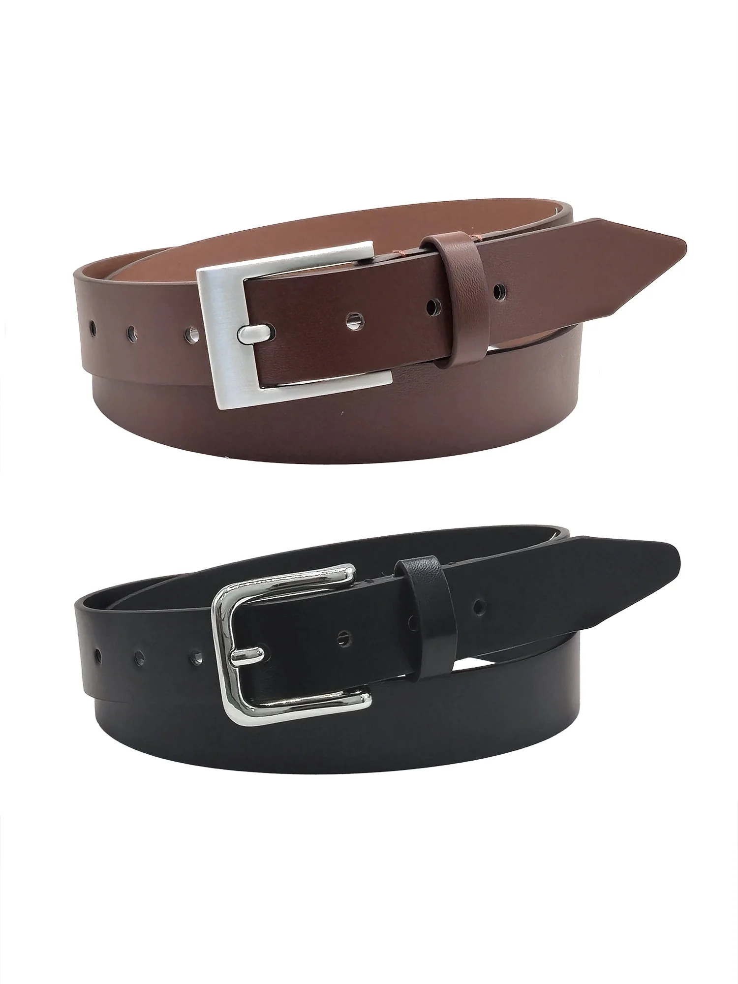 Wonder Nation Boys Belts - Cognac and Black, 2-Pack, Sizes S-L | Walmart (US)