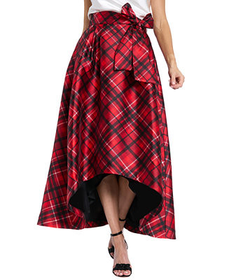 Women's High-Low Plaid Pattern Skirt | Macy's