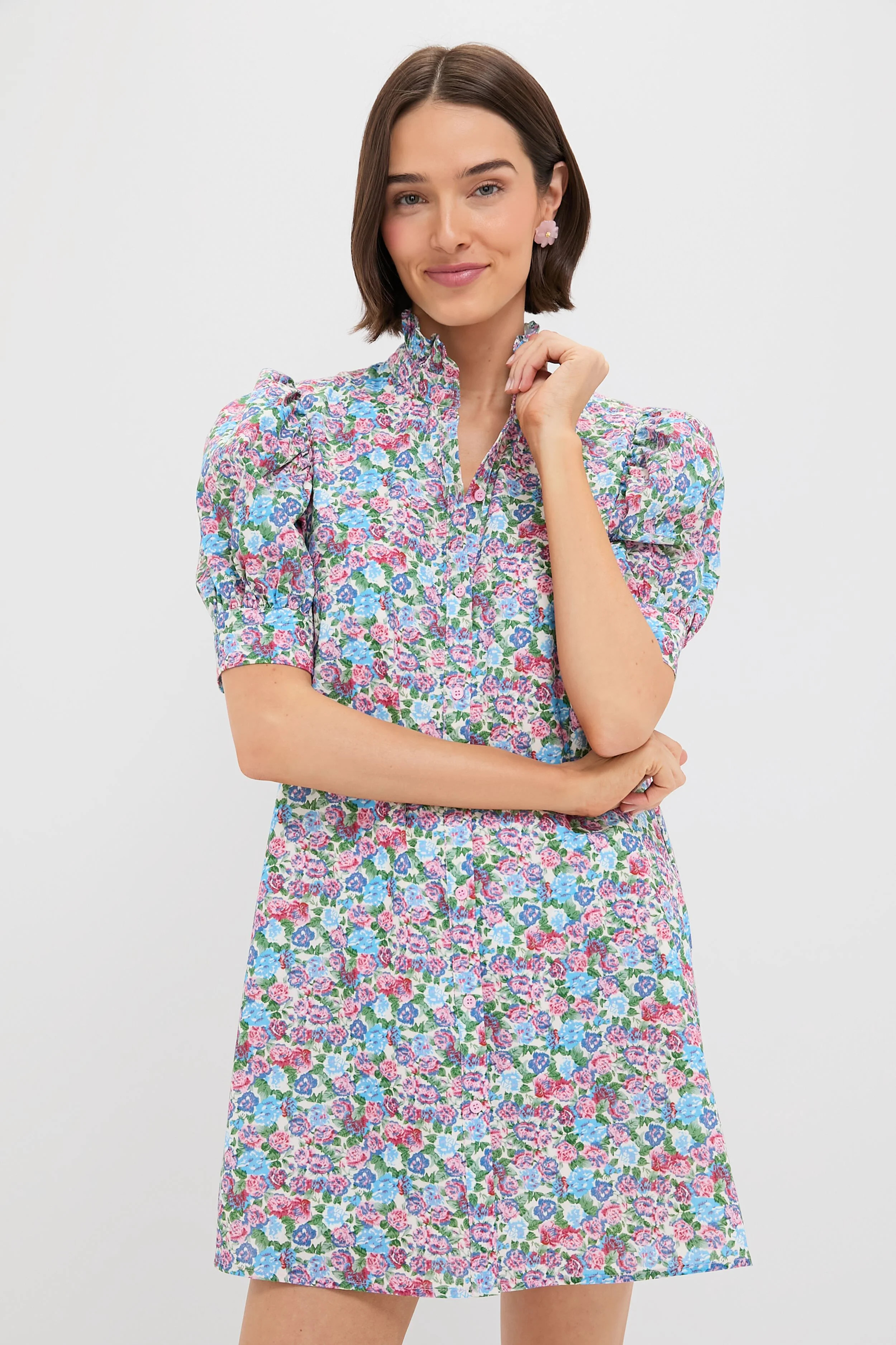 Multi Rose Floral Louisa Mini Dress | Tuckernuck (US)