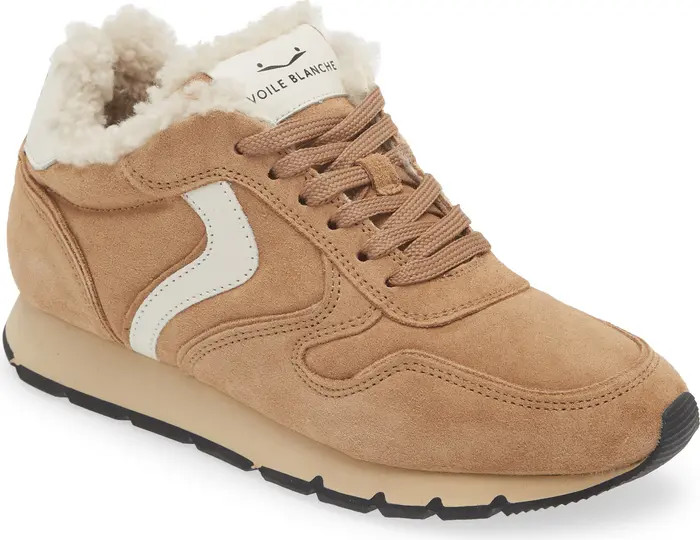 Julia Genuine Shearling & Suede Sneaker (Women) | Nordstrom