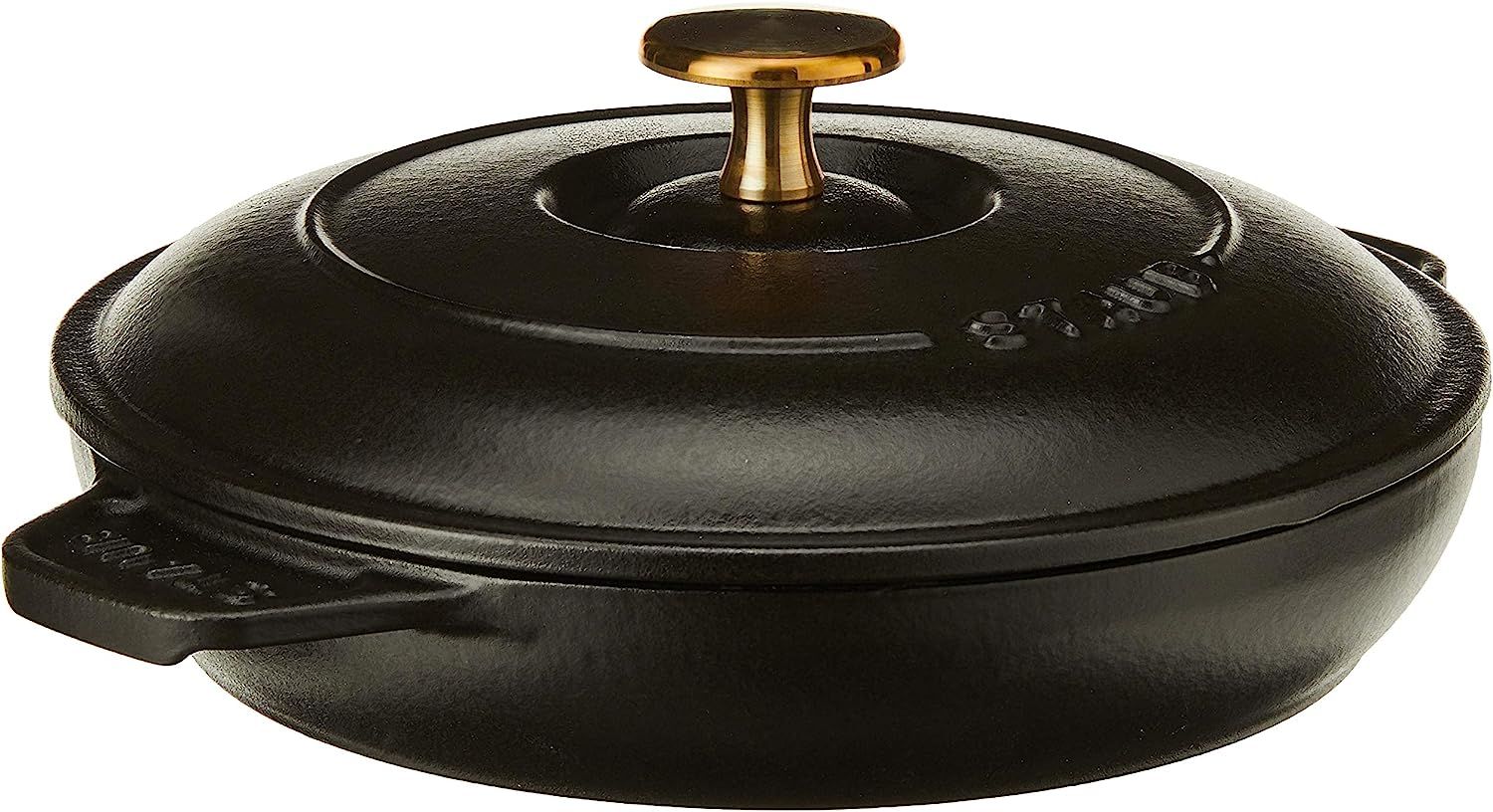 Staub Cast Iron 7.9-inch Round Covered Baking Dish - Matte Black, Made in France | Amazon (US)