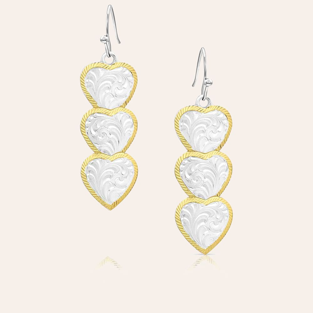 Montana Silversmiths Silver & Gold Pure Heart Earrings | Cavender's