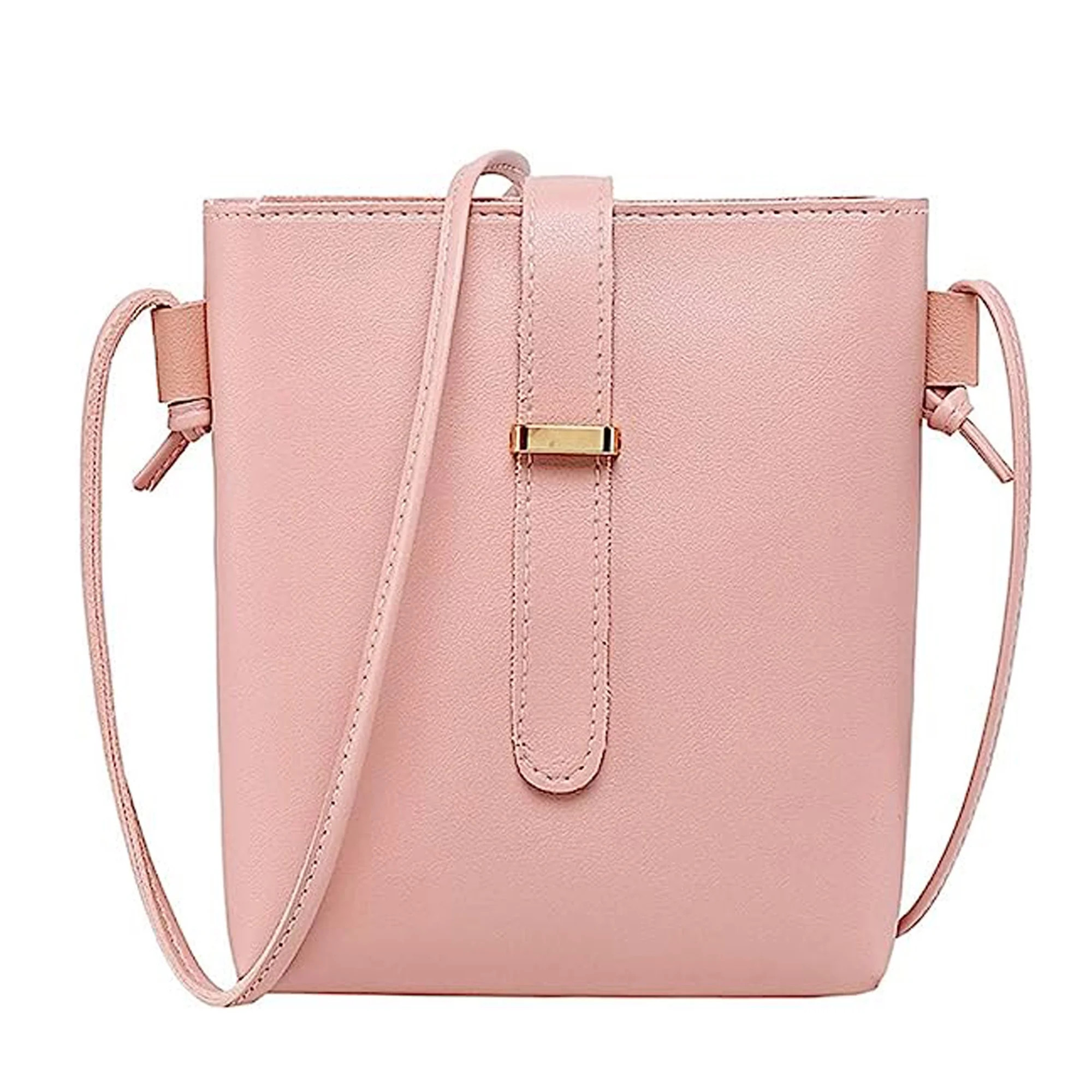 Women PU Leather Crossbody Bag Simple Phone Purse Handbags,Pink | Walmart (US)