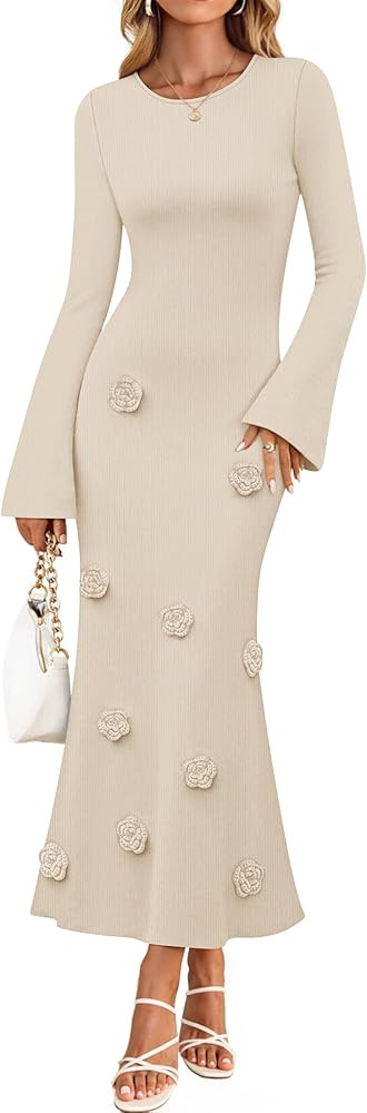 ZESICA Winter Wedding Guest Sweater Dresses for Women 2026 Elegant Formal Long Sleeve Cocktail Mi... | Amazon (US)