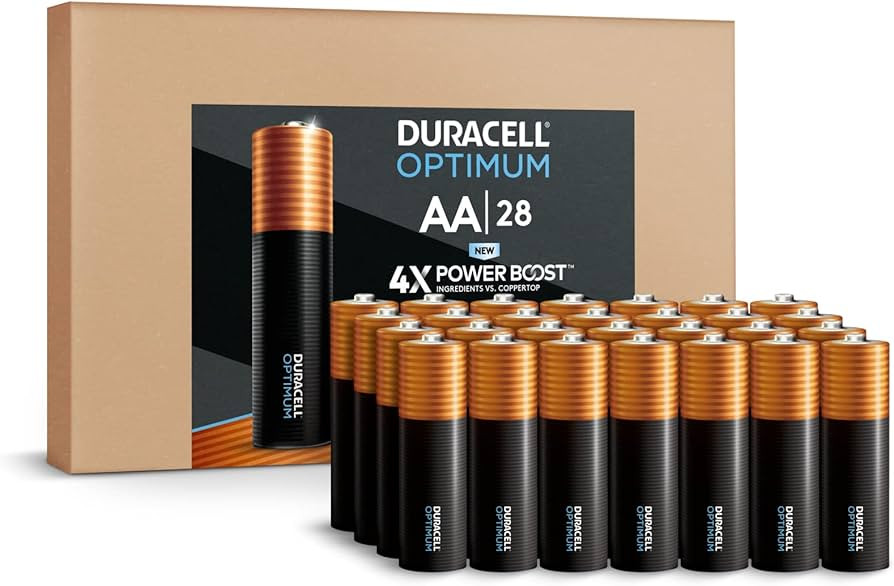 Duracell Optimum AA Batteries, 28 Count Pack Double A Battery with Power Boost Ingredients, Long-... | Amazon (US)