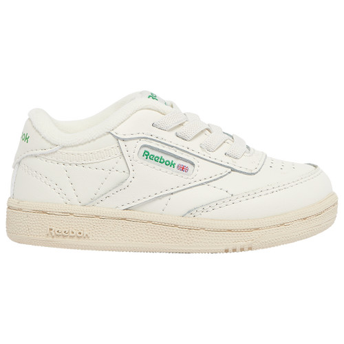 Boys Preschool Reebok Reebok Club C - Boys' Preschool Shoe Off White/White/Green Size 03.0 | Kids Foot Locker (US)