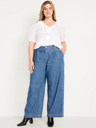 High-Waisted Taylor Trouser Wide-Leg Pants | Old Navy (CA)