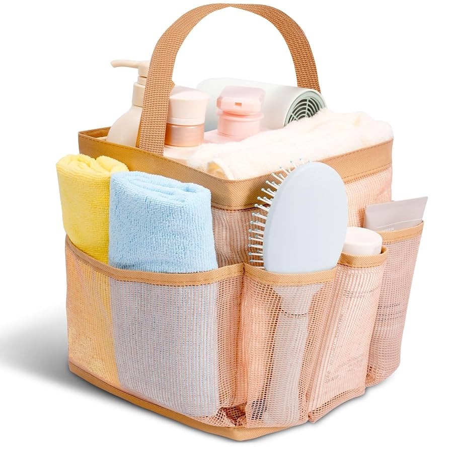 Shower Caddy for College Dorm Room Essentials for Girls with 9 Pockets,Large-Capacity Shower Bask... | Amazon (US)