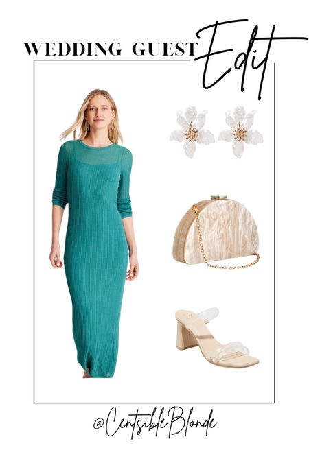 Wedding guest outfit
wedding guest dress
Target dress
MIDI dress
Church dress
Spring outfit idea
Spring dress 
Neutral handbag 
heeled sandals
Mule heels 
acrylic bag 
Long sleeve dress 
Floral earrings
Flower earrings 
Green dress 

#LTKwedding #LTKshoecrush #LTKitbag