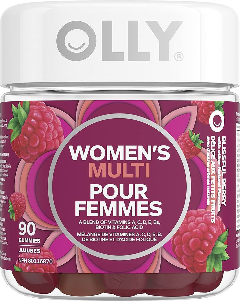 OLLY Women's Multi Gummy Supplement with no artificial flavours and colours Blissful Berry multiv... | Amazon (CA)