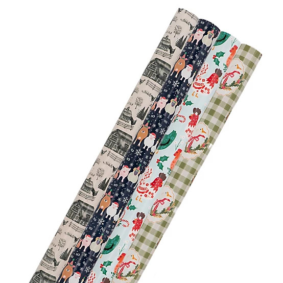 Red Shed  4 pc. Farmhouse Christmas Wrapping Paper Set, Set 1 | Tractor Supply