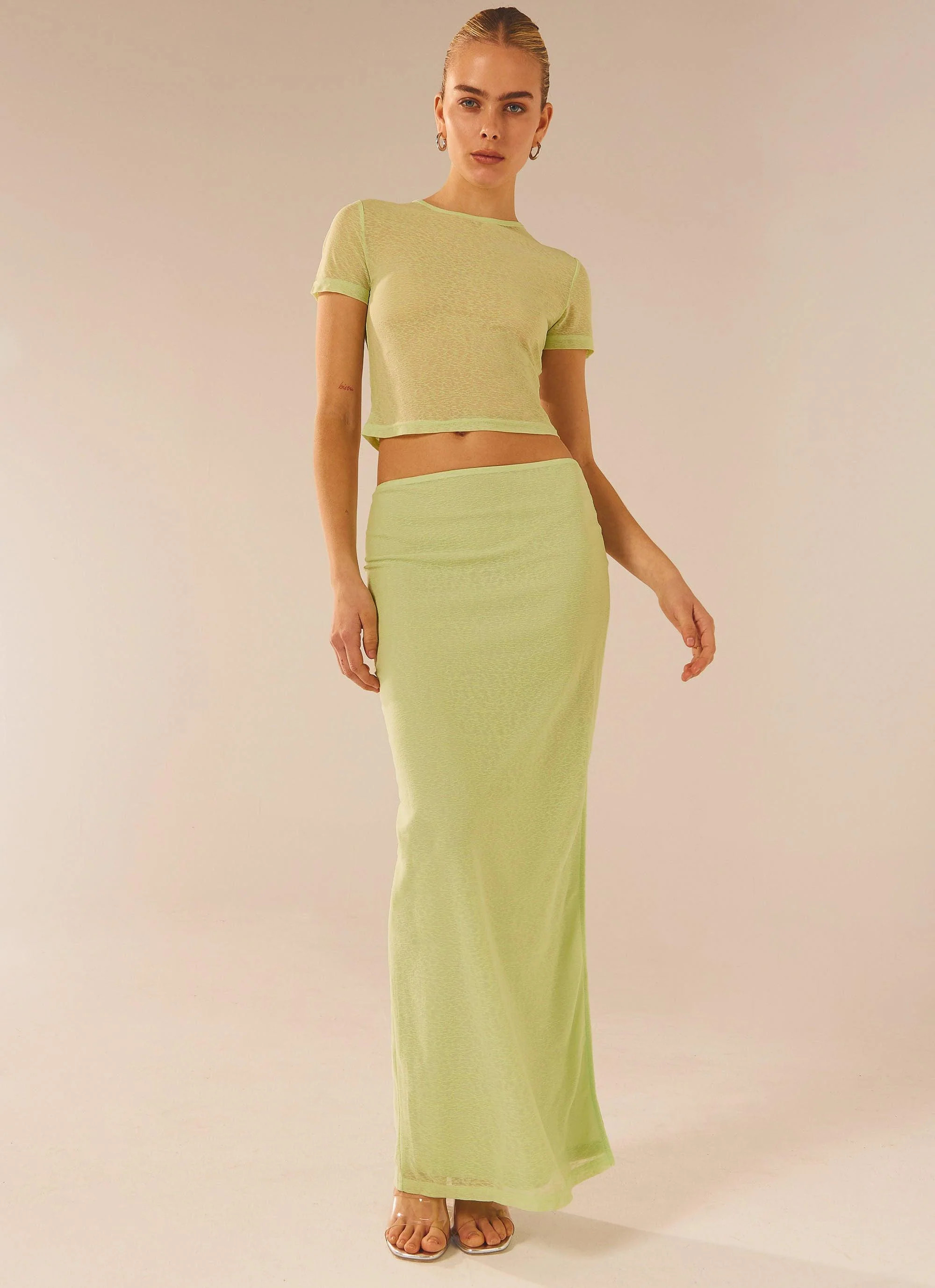Just Like Magic Maxi Skirt - Lime | Peppermayo (Global)