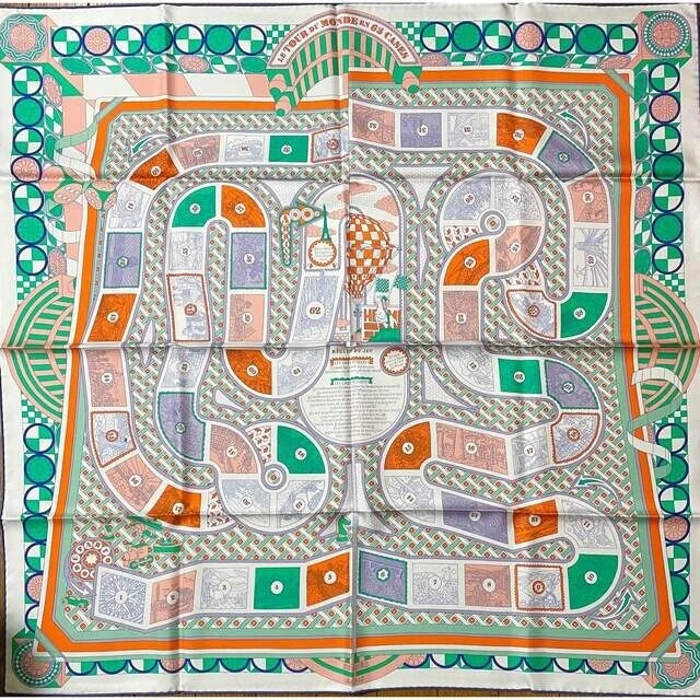 Unused w/box HERMES Carre 90 Le Tour Du Monde En 63 Cases Silk Scarf 90cm Rare  | eBay | eBay US