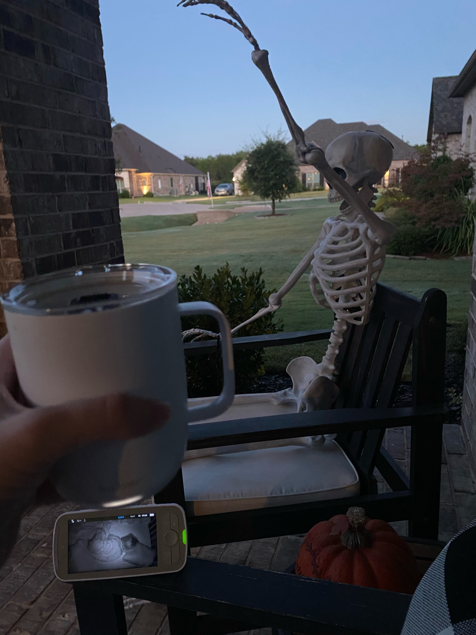 Coffee with my buddy skelly 

Halloween, mornings, morning coffee,

#LTKHome #LTKSeasonal #LTKFallSale