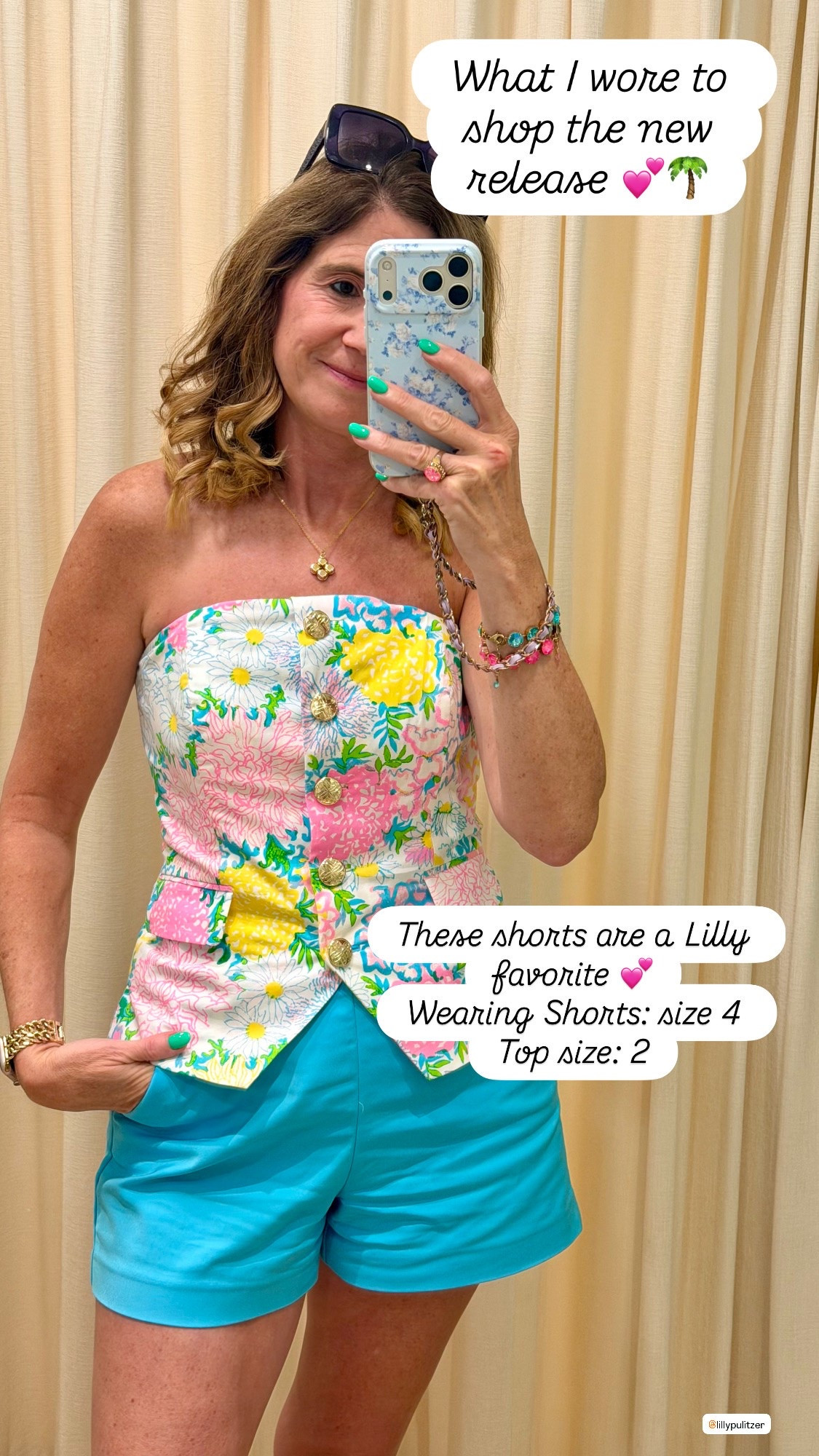 Summer Outfit 

A colorful Lilly look for shopping the newest fall Lilly drop! 💕🌴

I love these bright turquoise shorts paired with this floral top — such an easy outfit for these last warm weeks of summer.

Wearing 2 in the top and size 4 in the shorts.

Everything is linked here! 💙💗

Lilly Pulitzer fall 2026, Lilly Pulitzer new arrivals, Lilly Pulitzer fall release, Lilly Pulitzer try on, Lilly Pulitzer outfit ideas, Lilly Pulitzer styling, colorful fall outfits,

#LillyPulitzer #LillyLover #LillyStyle #LillyPulitzerStyle #LillyPulitzerNewArrivals #LillyPulitzerFall #FallFashion #FallStyle #FallOutfits #FallFashionInspo #ColorfulStyle #ColorfulFashion #PreppyStyle #PreppyFashion #TransitionalStyle #DayToNightStyle #Over50Style #StyleOver50 #ResortStyle #LTKFashion

#LTKSeasonal #LTKOver40 #LTKootd