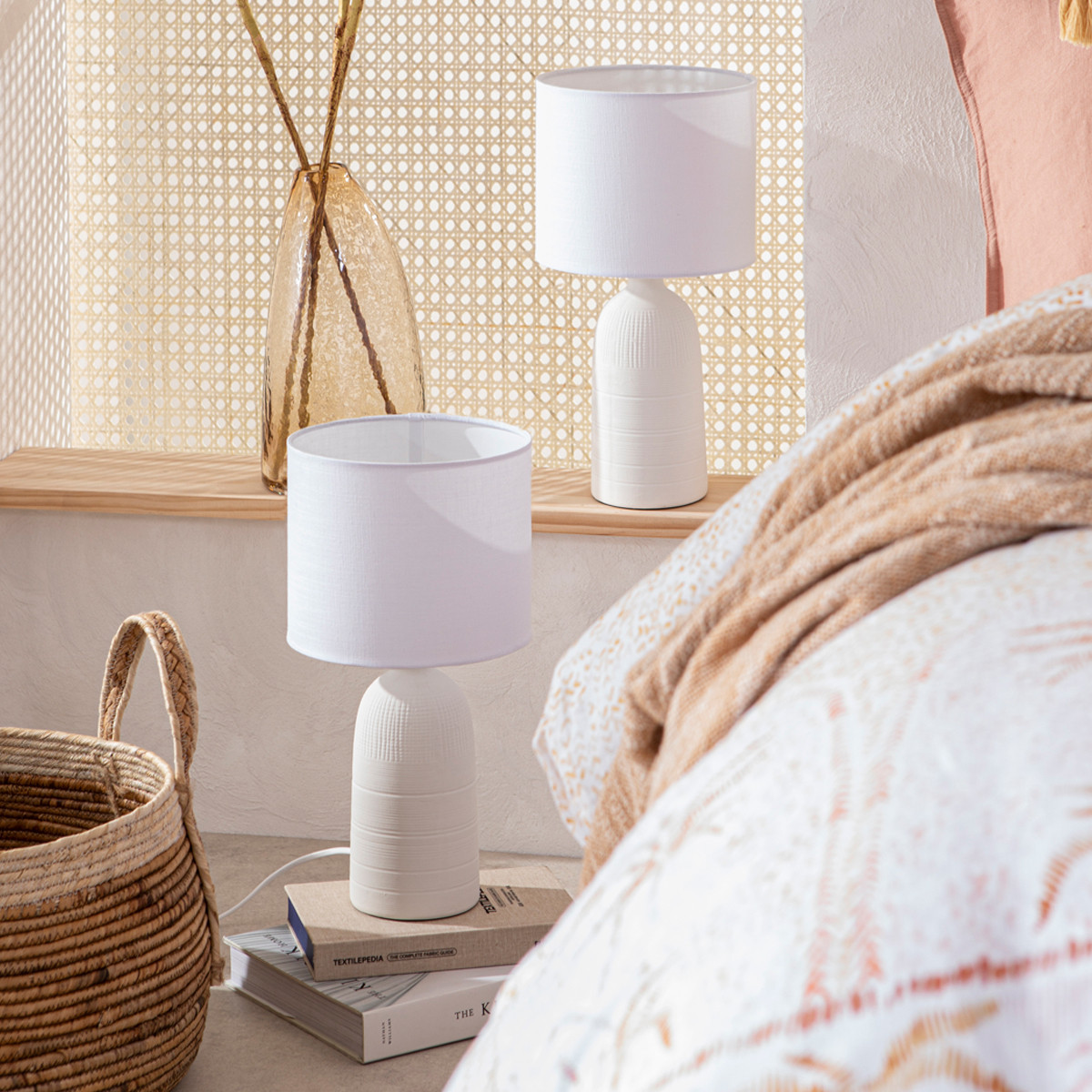 Mykonos 36cm White Table Lamp Set of 2 [MUSLMYKTL18A] | Pillow Talk AU