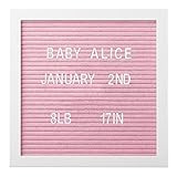 Pearhead Classic Wooden Letterboard, Baby Keepsake Photo Prop, Pink Felt Letterboard Keepsake For Mi | Amazon (US)