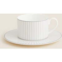 M&S Hampton Stripe Cup & Saucer Grey Mix | Marks & Spencer (UK)