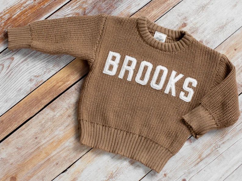 Baby Sweater With Name Baby Sweater Embroidered Baby Sweater Toddler Name Sweater Baby Crochet Sw... | Etsy (US)