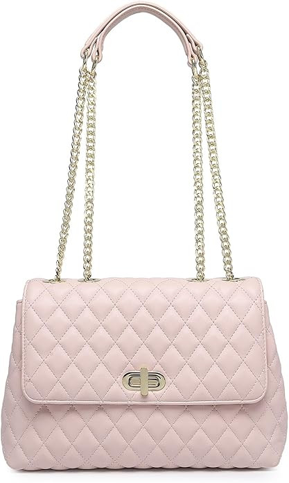 ER.Roulour Quilted Crossbody Bags for Women, Trendy Roomy Shoulder Handbags with Flap Gold Hardwa... | Amazon (US)