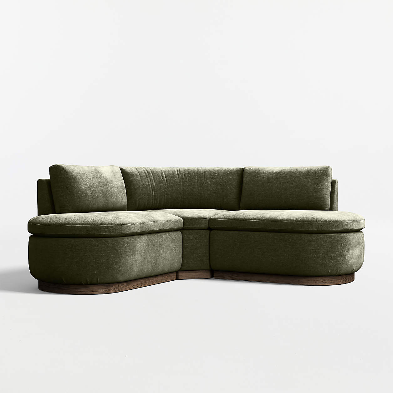 Edendale Green Upholstered Double L-Shaped Loveseat Storage Dining Banquette + Reviews | Crate & ... | Crate & Barrel