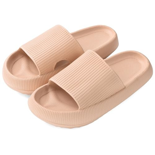 BTF BE TOP FASHION Pillow Slippers for Women and Men Non-Slip Shower Slides Shoes Comfort Cloud House Sandals Thick Sole Indoor Outdoor | Amazon (US)