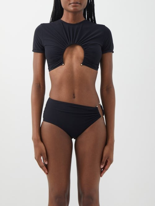 Christopher Esber - Cutout Ruched T-shirt Bikini Top - Womens - Black | Matches (UK)