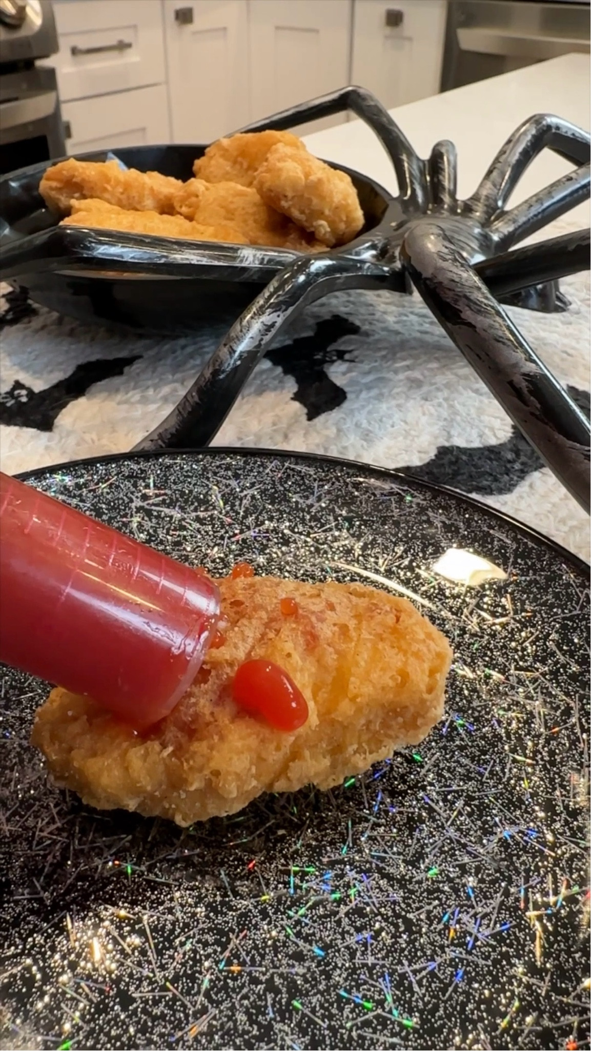 These spooky nuggets are always a hit for Halloween! 🩸 👻  Use any dip you want but I think ketchup adds that creepy effect! #HalloweenFood #HalloweenIdeas #Halloween2024 #HalloweenParty #HalloweenInspo

#LTKSeasonal #LTKParties #LTKHome