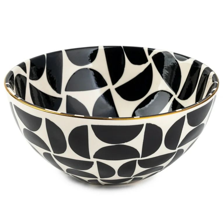 Thyme & Table Black Retro Stoneware Large Round Bowl | Walmart (US)