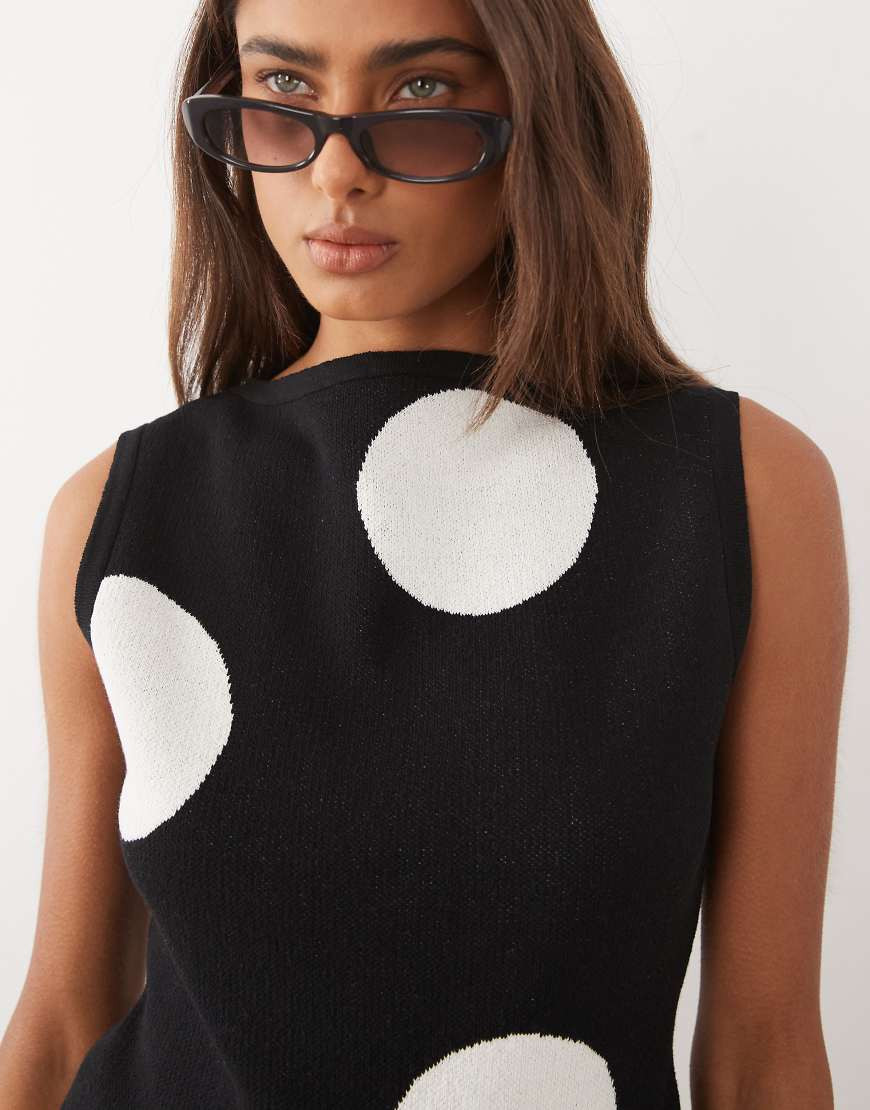 ASOS DESIGN - Top d'ensemble asymétrique en maille à pois-multicolore | ASOS (Global)