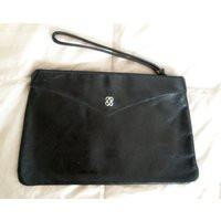 Vintage Black Leather Clutch With Strap | Etsy (US)