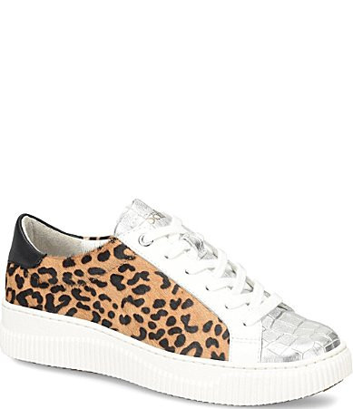 Sofft Fianna Embossed and Metallic Leather Cheetah Sneakers - 9.5 | Dillard's