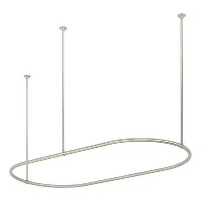 60" Brass Oval Shower Rod Enclosure with Ceiling Supports | Wayfair North America