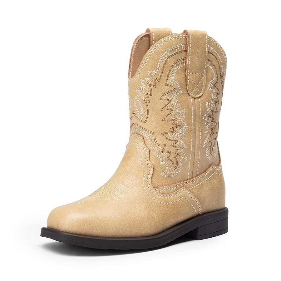 DREAM PAIRS Toddler Little Boys Girls Cowboy Boots Kids Western Square Toe Riding Mid Calf Boots | Amazon (US)