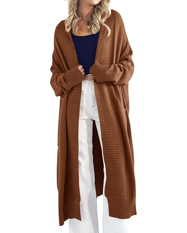Danedvi Womens Long Cardigan Sweaters 2025 Fall Chunky Knit Oversized Slouchy Open Front Warm Coa... | Amazon (US)
