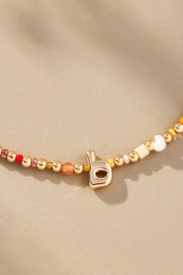 Beaded Bubble Letter Lowercase Monogram Necklace | Anthropologie (US)