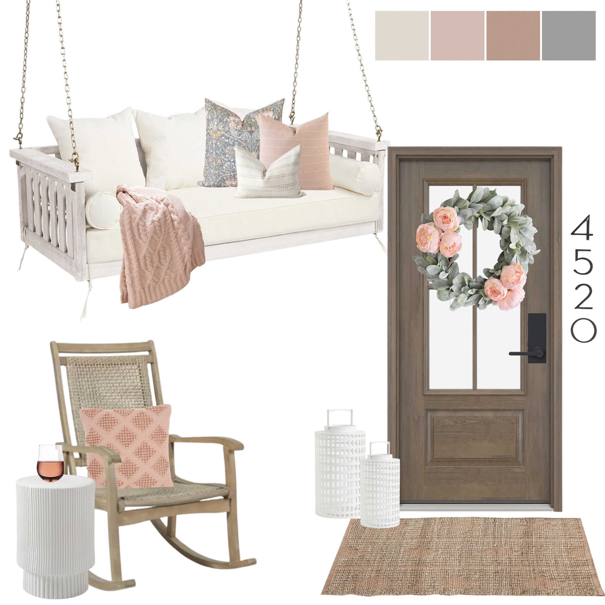 Spring porch decor, spring home decor, spring wreath, spring throw pillows, spring door mat, spring front door decor, spring porch #spring #homedecor #porch 

#LTKsalealert #LTKSeasonal #LTKhome