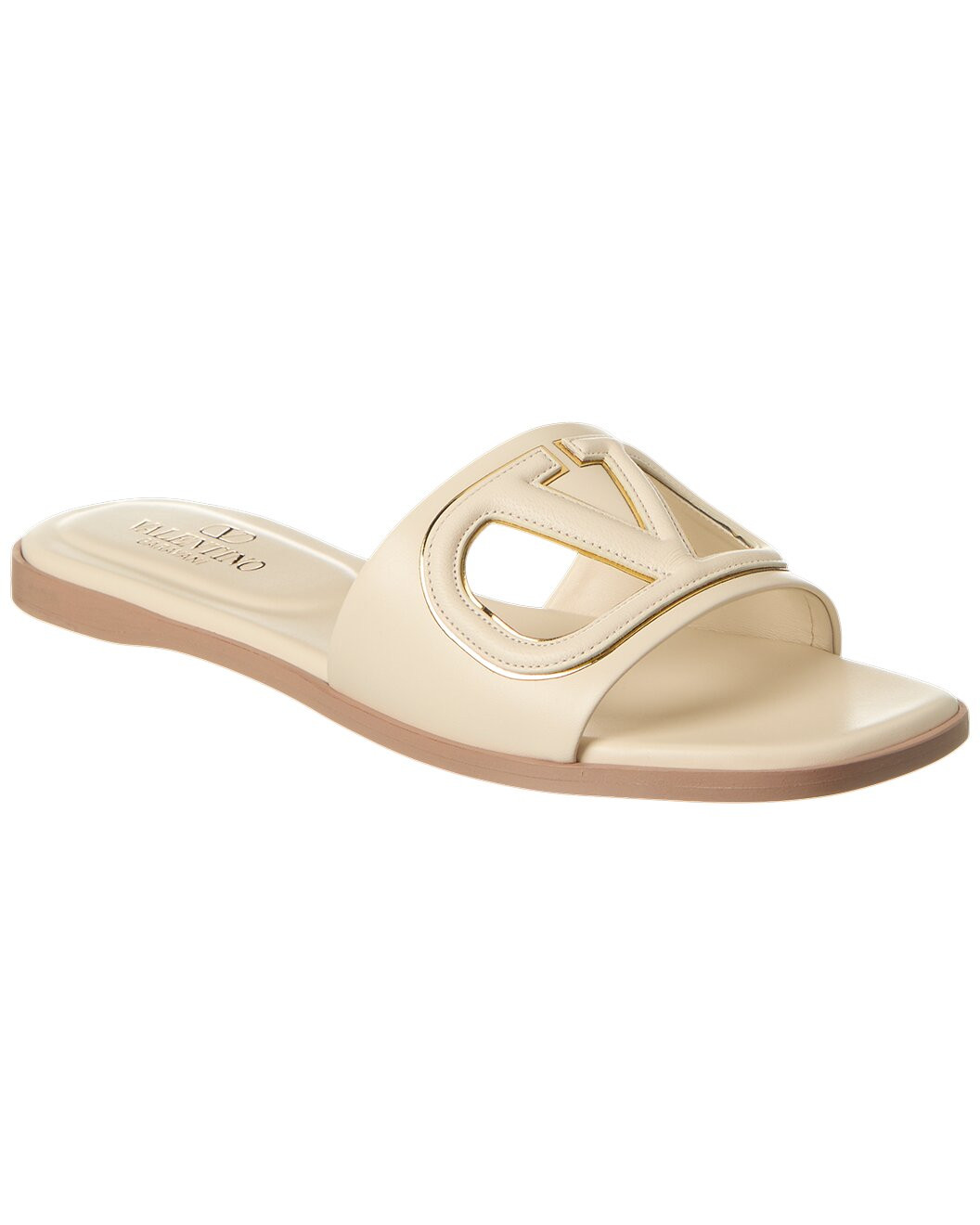 VLogo Cutout Leather Sandal | Rue La La