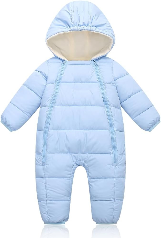 Infant Toddler Snowsuit Cute Newborn Winter Coat Warm Hooded Jumpsuit for Boys Girls 0-24 Months | Amazon (US)
