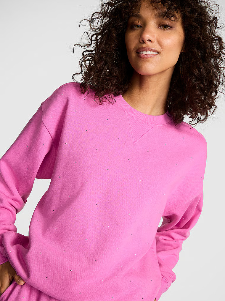 Buy Ivy Fleece Oversized Crew Sweatshirt, New Peony Band - Order Hoodies & Sweatshirts online - P... | Victoria's Secret (US / CA )