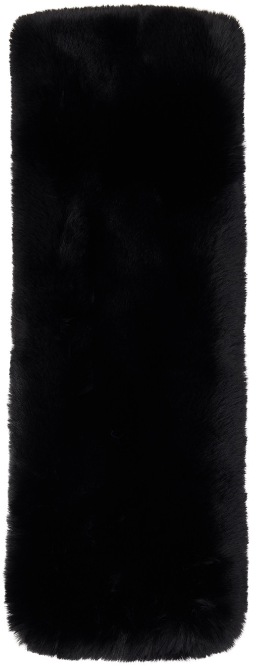 Acne Studios Black Furry Scarf | SSENSE