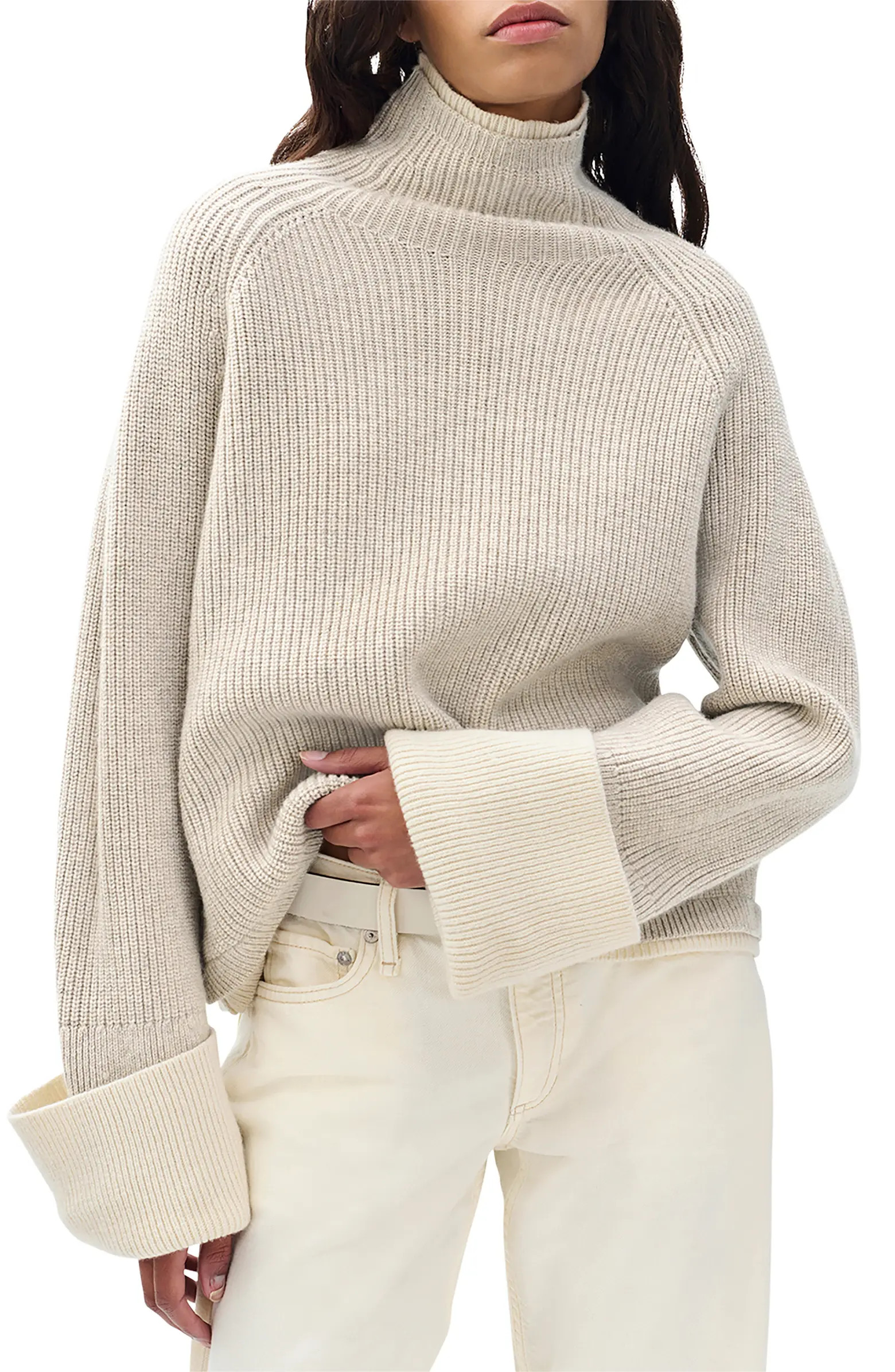 Ilaria Contrast Turtleneck Wool Sweater | Nordstrom