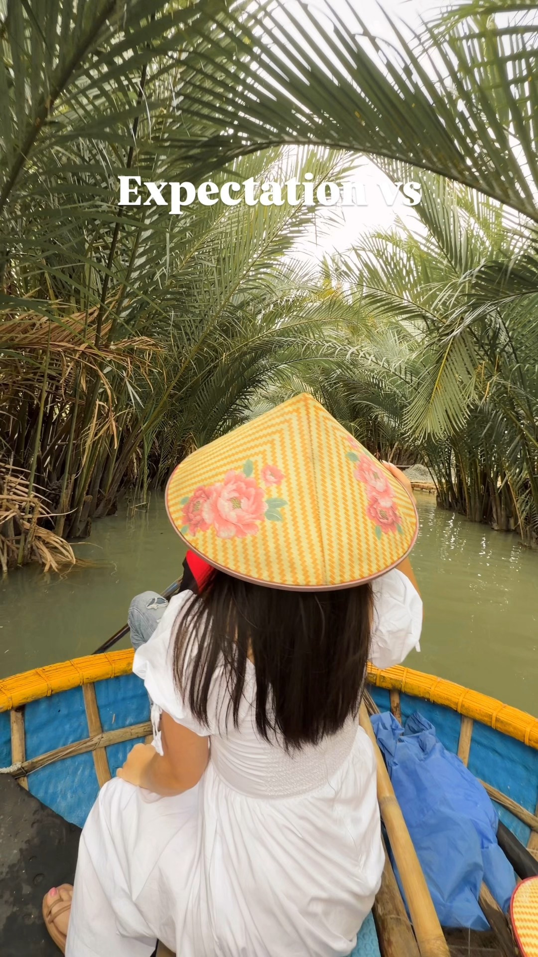 That Friday mood 🤣🌴🥥🛶 Riding coconut basket boats in Hoi An was so fun - the kids absolutely loved it! It’s really pretty and once you get out to the open area, it’s like a party on water with spinning boats, everyone drinking beer, and even live karaoke. I paid a little extra to get spun when no one else in the family wanted to. Worth itttt 😂😂  #coconutboat #hộian #vietnamtravels
