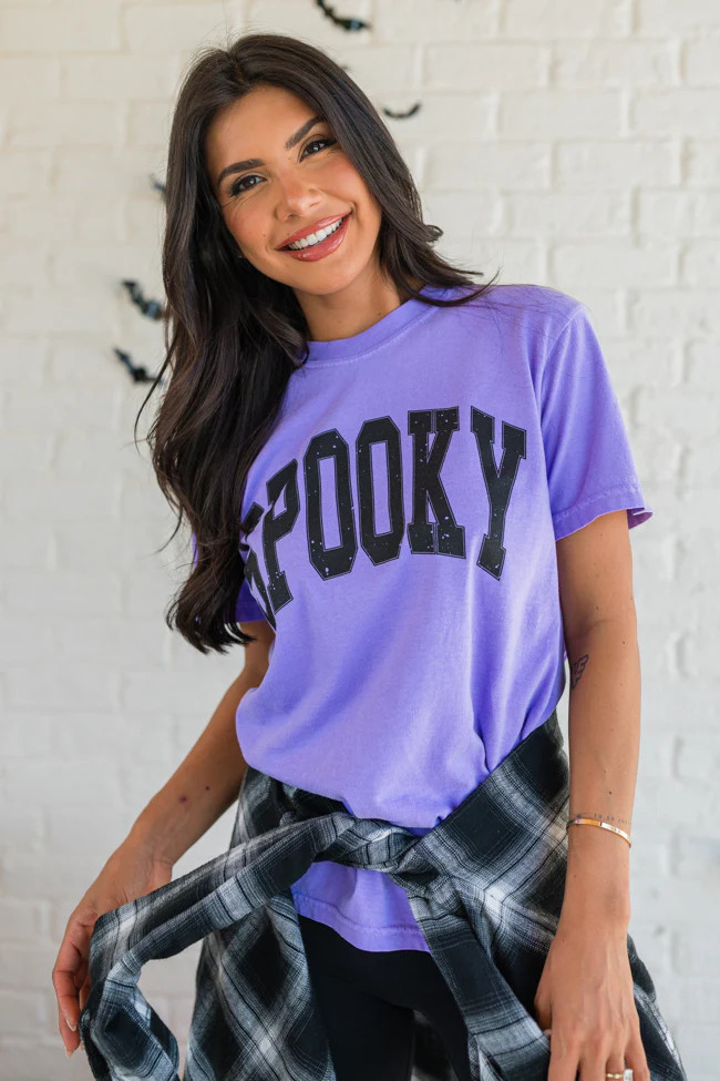 Spooky Block Violet Comfort Colors Graphic Tee | Pink Lily