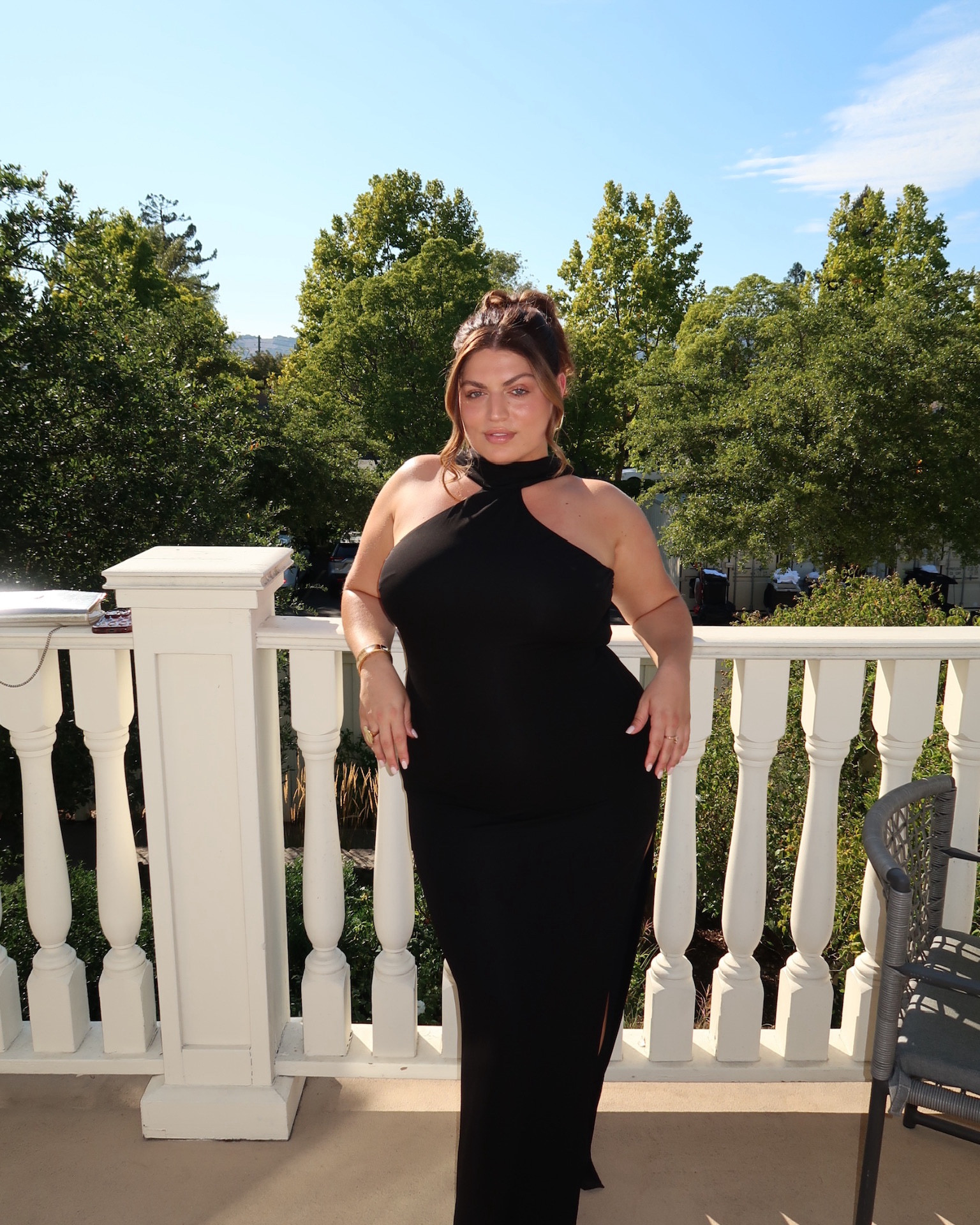 wedding guest fit!!🖤💋💃 wearing this sleek black maxi dress for my bestie’s wedding & loved it! it’s so elegant with the high neck and low back moment!! taking a simple dress up a notch ya know💅 wearing these gorg square heaven mayhem earrings that are so good! the perfect statement piece!! & wore a chunky heel since the wedding was outside on grass! loved this fit so much❤️

#LTKPlusSize #LTKBeauty #LTKMidsize