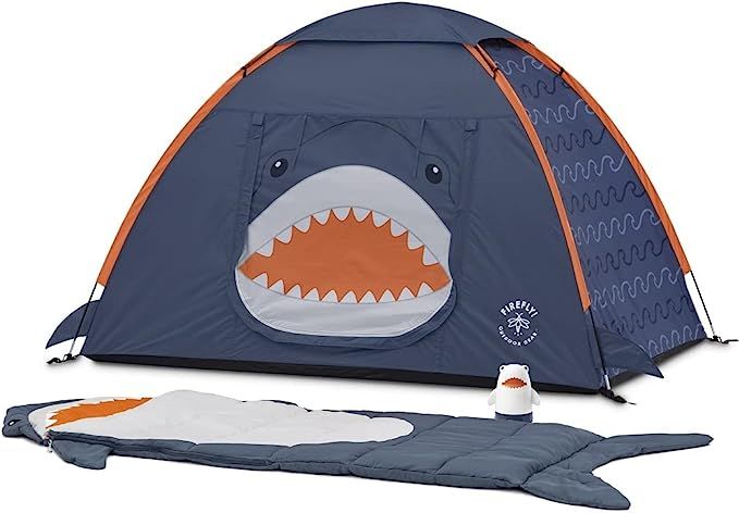 Firefly! Outdoor Gear Finn The Shark Kid's Camping Combo (One-Room Tent, Sleeping Bag, Lantern | Amazon (US)